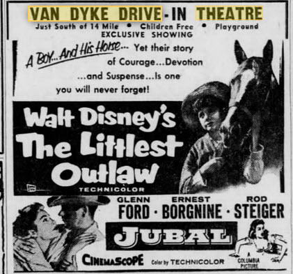 Van Dyke Drive-In Theatre - 01 Jun 1956 Ad (newer photo)